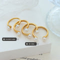 Open Dual Freshwater Pearl Rings Gold Or Steel Tone view 2