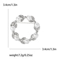 Pearl Leaf Circle Brooch Open Wreath Gold and Silver view 7