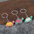 Colorful Turtle Metal Keychain With Split Ring, 12 Color Styles view 1