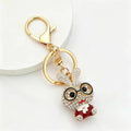 Rhinestone Bunny Keychain Glasses Rabbit Metal Bag Charm view 1