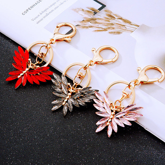 Crystal Butterfly Keychains in Red Pink Gray and Assorted Color Options
