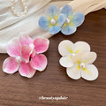 Pink White Ombre Flower Pearl Duckbill Hair Side Clip view 2