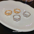 Crystal Edge Hoop Earrings in Gold and Silver Tone view 2