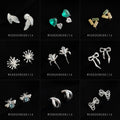 Silver Double Layer Clip-On Earrings Assorted Floral Mix view 3