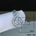 Silver Music Note Clear CZ Pendant Necklace Fashion Metal view 3