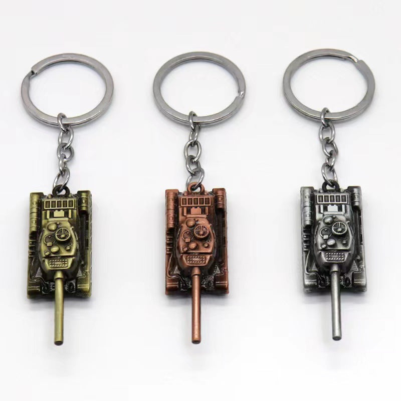 World War Tank T34 Alloy Model Keychain Car Hanging Accessory