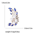 Curved Pearl Branch Brooch in Bright Blue or Deep Navy view 6
