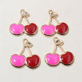 Colorful Double Cherry Enamel Charms in Seven Options view 8