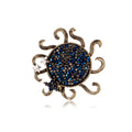Sunflower Crystal Metal Brooch Pin 4.2 cm for Jackets and Lapels view 1