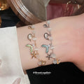 Mermaid Tail Starfish Shell Charm Bracelets Gold Silver view 3