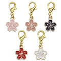 Enamel Cherry Blossom Flower Charm Gold Lobster Clasp Five Colors view 5