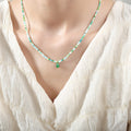 Delicate Multicolor Beaded Necklaces With Teardrop Pendants view 3