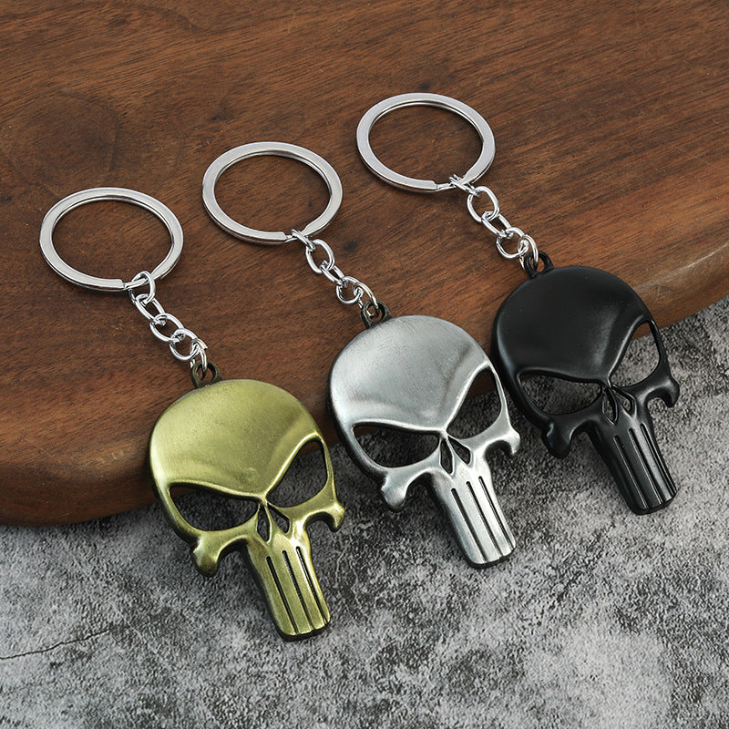Punisher Skull Zinc Alloy Keychain Movie-Inspired Key Holder