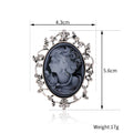 Gold Tone Silver Tone Woman Portrait Two Designs Metal Brooch Pin view 2