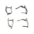 U Shaped Hinged Earring Findings with Bottom Loops in Five Finishes view 2