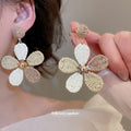 Colorful Raffia Leaf Cluster Stud Earrings Decorative Jewelry Pair view 3