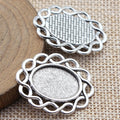 Wavy Edge Oval Pendant Setting 13x18mm in Two Finishes view 2