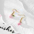 Enamel Fruit Charm Drop Earrings Gold Hooks 13 Styles view 8
