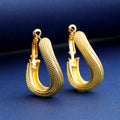 Gold Tone Gold Oval Twist Metal Necklace and Earring Set view 4