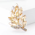Marquise Crystal Leaf Brooch Decorative Lapel Pin For Jackets And Scarves view 2