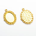 Ornate Oval Cabochon Pendant Setting in Three Finishes view 5