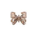 Rose Gold Filigree Butterfly Open Ring Clear Crystals view 5