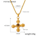 Gold Silver Cross Pendant Necklaces With Center Stone view 7