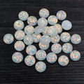 Round Floral Pattern Resin Cabochons in Eleven Colors view 2