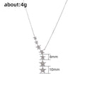 Graduated Star Pendant Necklace in Silver and Gold Tones view 4