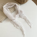 Sheer Rose Flower Scarf Ties White Floral Pink Polka Two view 6