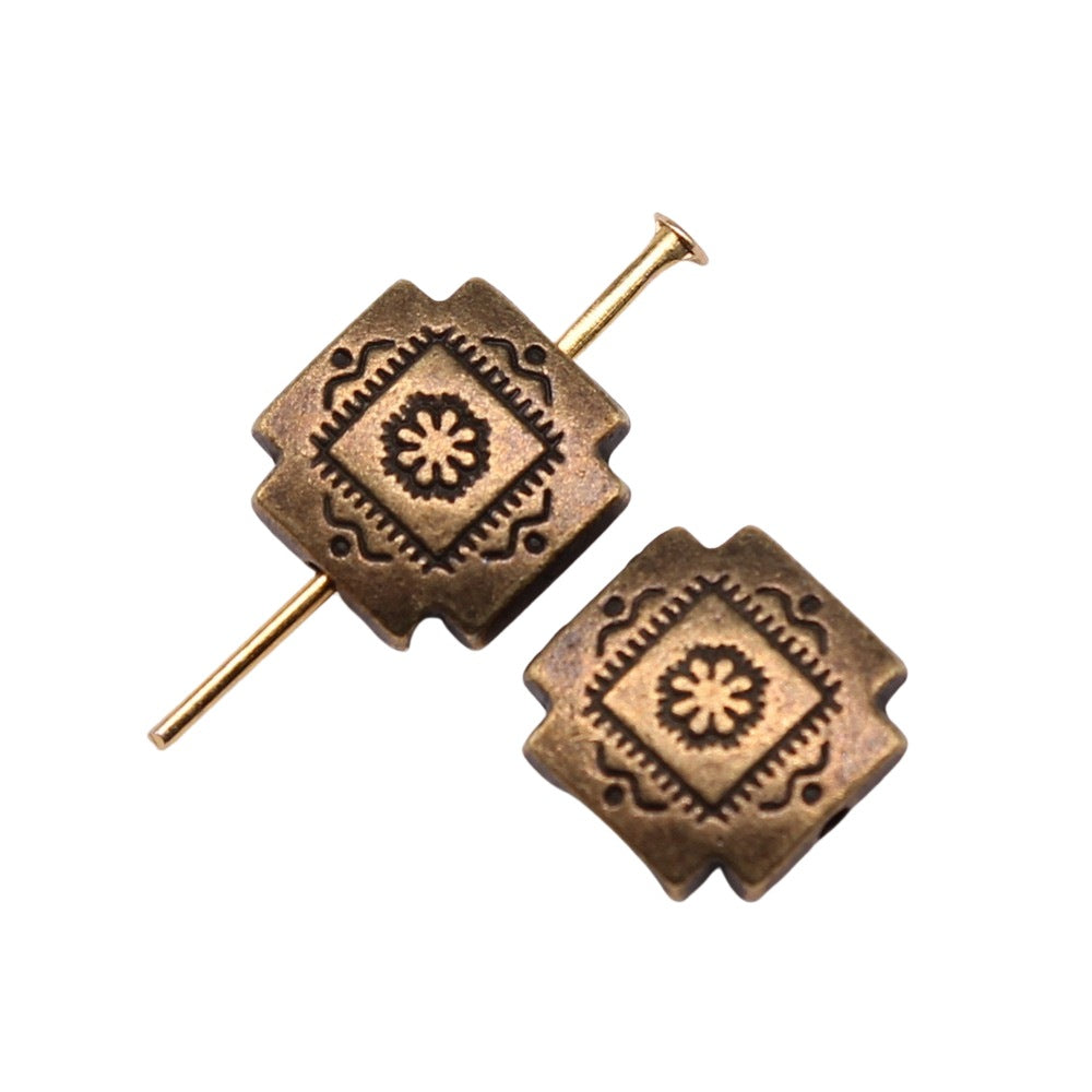 4x10mm 1.4g Multicolor Copper Alloy Square Small Hole Spacer Beads for DIY Bracelet Necklace Jewelry Making