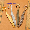 Long Feather Bookmark Hooks in Four Vintage Metal Finishes view 1