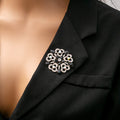 Crystal Look Floral Swirl Round Statement Brooches view 7