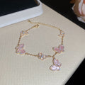 Gold Crystal Butterfly Charm Bracelets Four Pastel Colors view 7