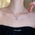 Round Crystal Pendant Necklace In Gold And Silver Statement Jewelry view 4