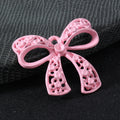 Filigree Cut-Out Bow Charm Pendant Painted Alloy Five Colors view 6