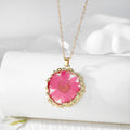 Round Birth-Flower Pressed Botanical Pendant Necklaces in Nineteen Designs view 3