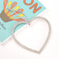 Silver Rhinestone Open Heart Hanging Ornament Ribbon view 4