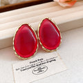 Teardrop Resin Stud Earrings in Polished Statement Design view 6