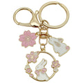 Thirteen Pink Rabbit Blossom Wreath Metal Keychain Designs view 5