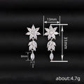 Floral Marquise Crystal Drop Earrings in Silver Tone view 4
