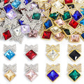 Star Frame Square Crystal Metal Charms, 20 Colorways view 5