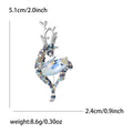 Crystal Antlered Deer Brooch in Dusty Pink or Pale Blue view 7