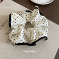 Polka Dot Fabric Claw Clip And Scrunchie 2 Styles Black view 3