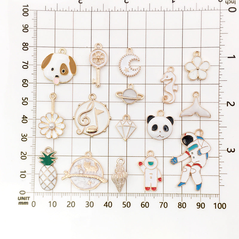 Enamel Zinc Alloy Bear Moon Charm Pendant for DIY Necklace Earrings Keychain Jewelry