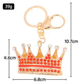 Rhinestone Crown Keychain Gold Tone Metal Braided Cord Charm view 5