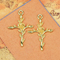 Rose Vine Cross Metal Pendant Charm For Jewelry Making view 8