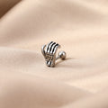 Skeleton Hand Stainless Steel Barbell Stud Earrings in Three Finishes view 2