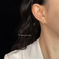 Gold Tone Slim Elongated U Shape Minimal Stud Earrings For Women view 2