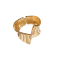 Sculptural Flared Wide Hinged Cuff In Gold Or Silver Tone Finishes view 5